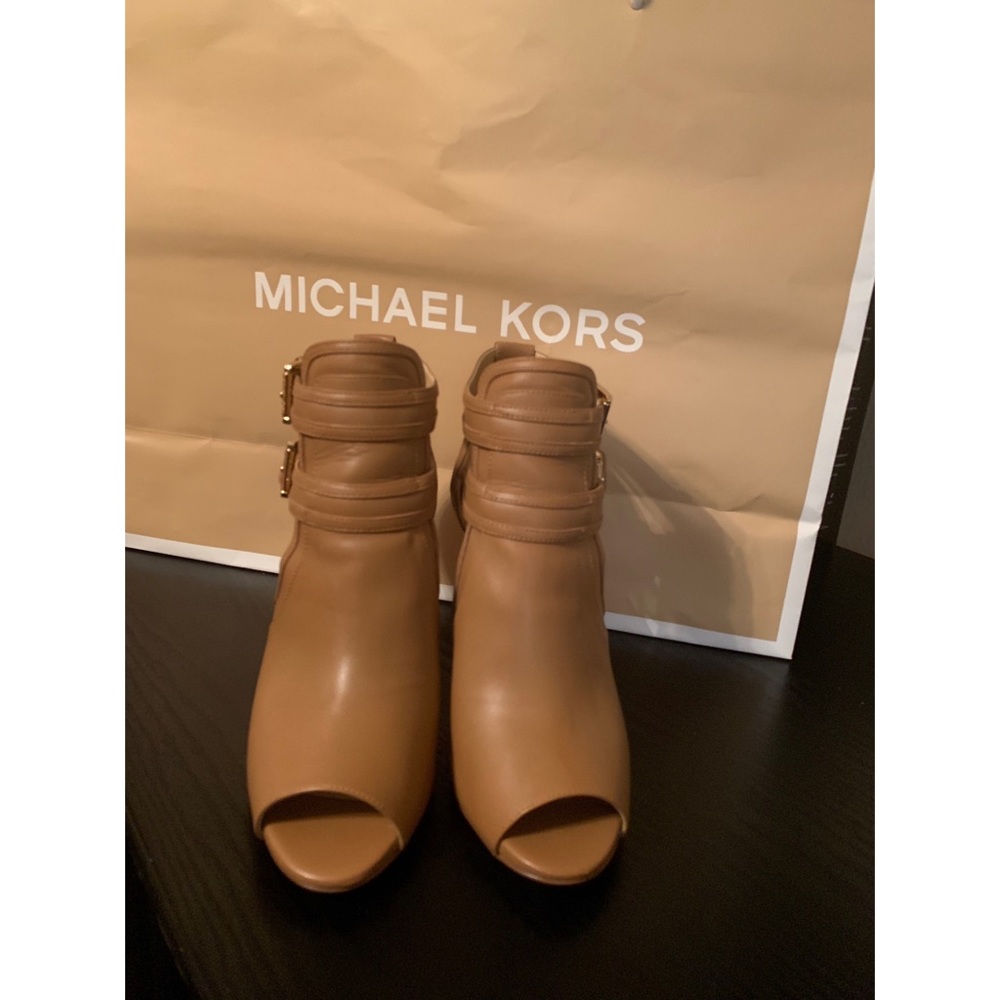 Michael Kors Blaze Leather Open-Toe Bootie